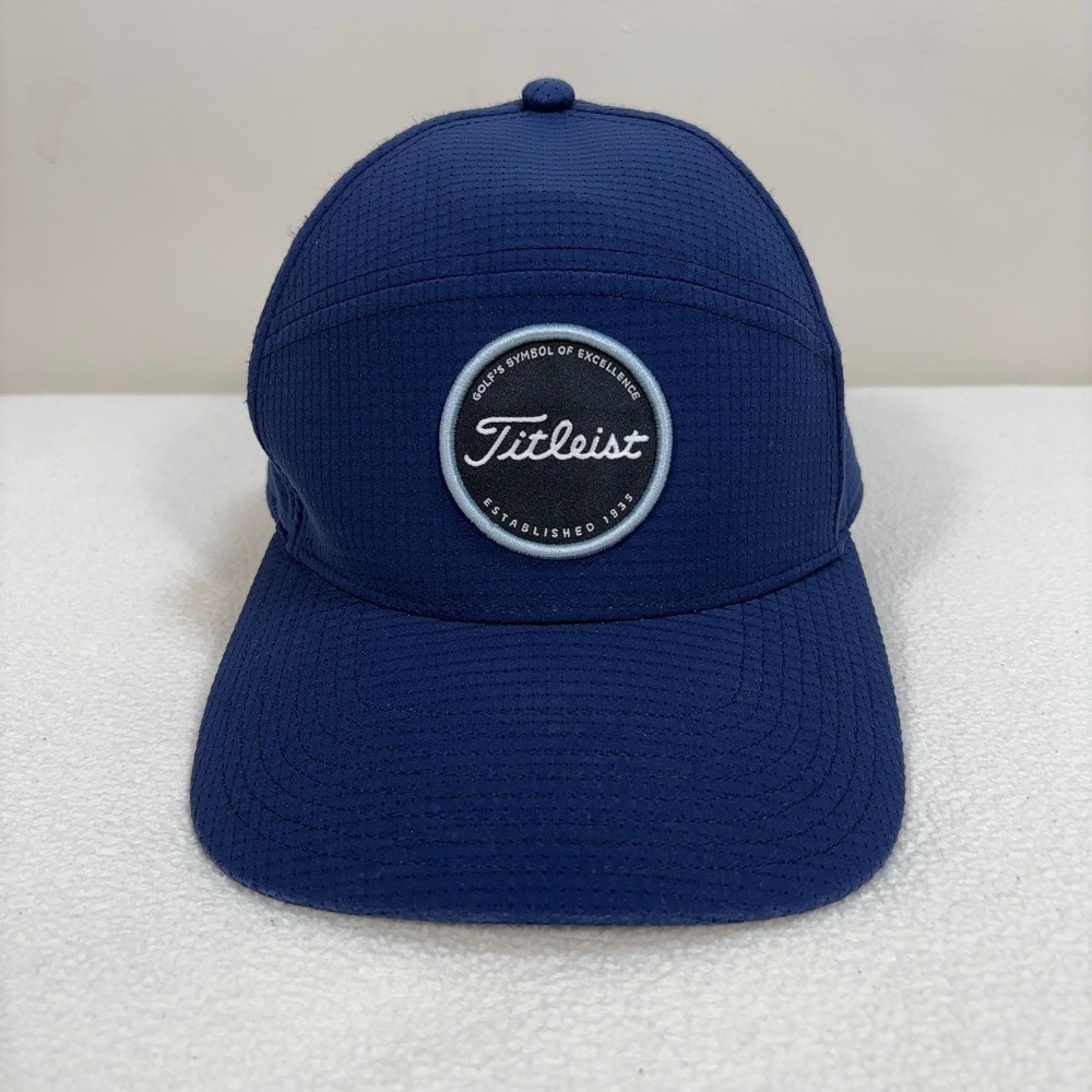 Titleist Boardwalk Hat‎ Men's One Size Navy Logo Performance Mesh Golf Snapback